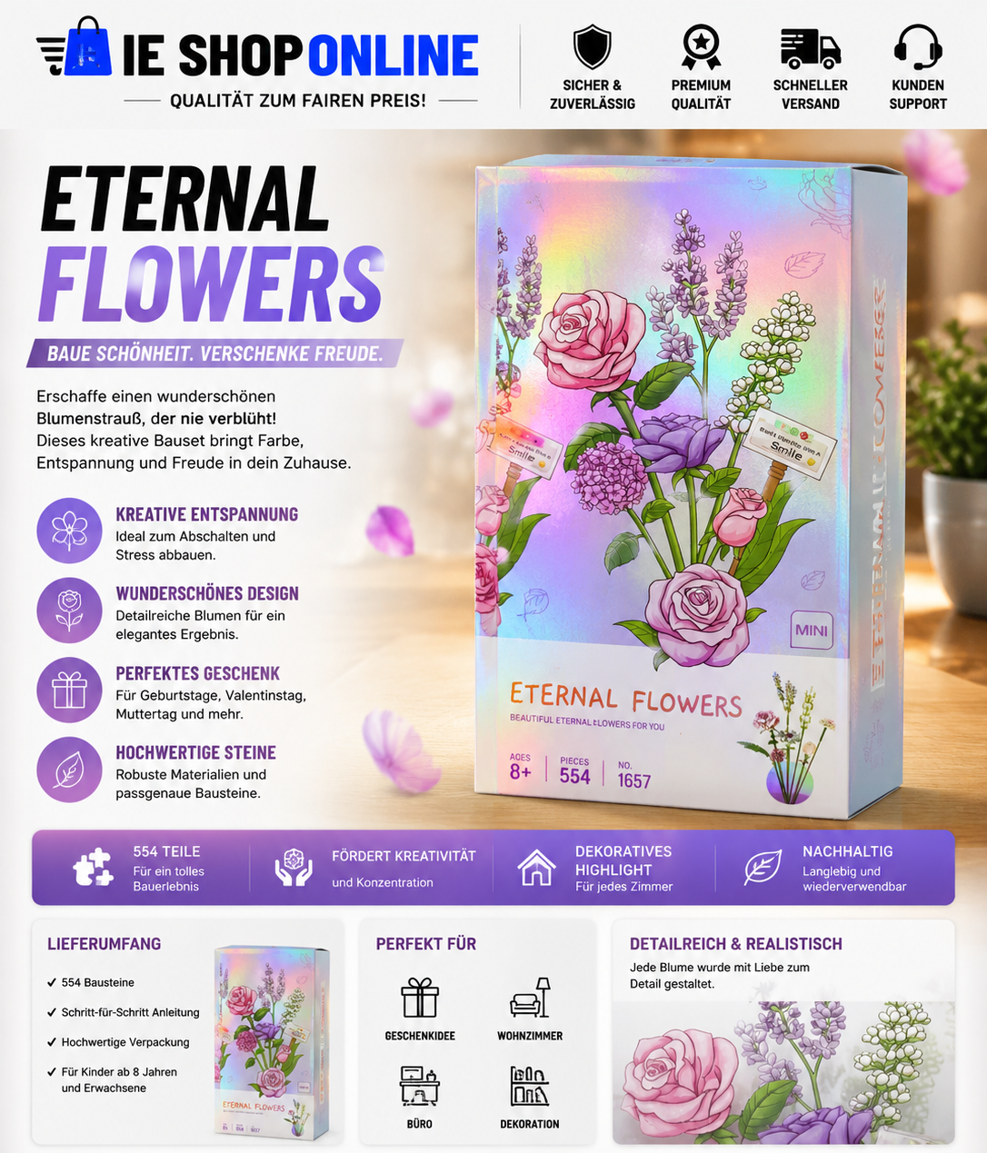 Eternal Flowers – Kreatives Steckspiel für Kinder