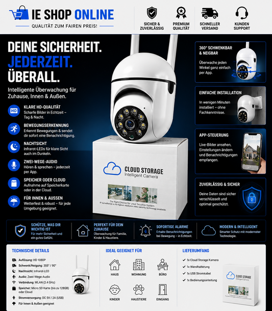 WLAN Überwachungskamera – Für deine Sicherheit, jederzeit & überall