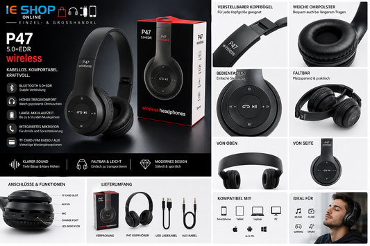 Wireless Bluetooth Kopfhörer 5.0 + EDR