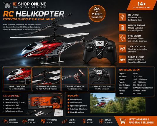 RC Helikopter mit Fernsteuerung – Flugspaß für Groß & Klein